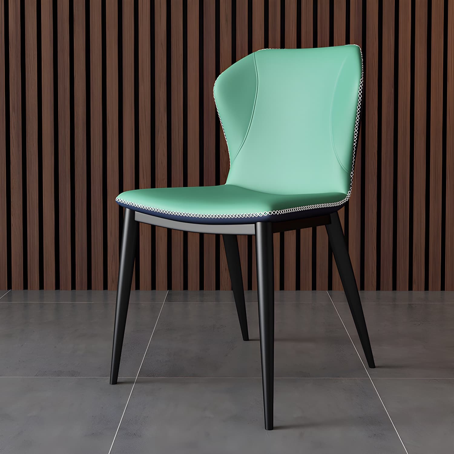 Modern Leather Home Side Chair Wingback Matte Finish Dining Chair - image 3