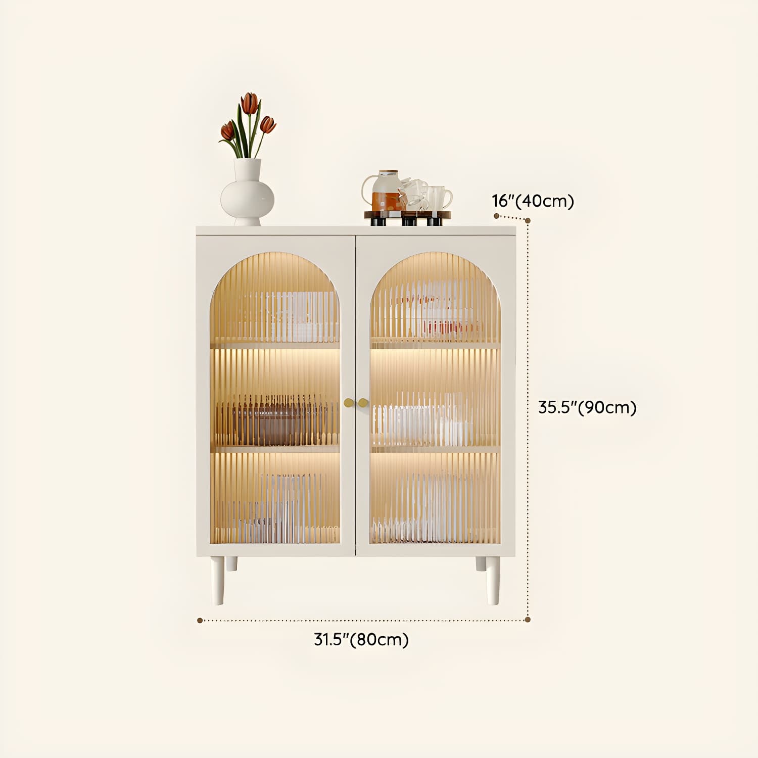 White Modern Sideboard Credenza with Cabinets and Reserve Installation Holes, Full Assembly Required - image 14