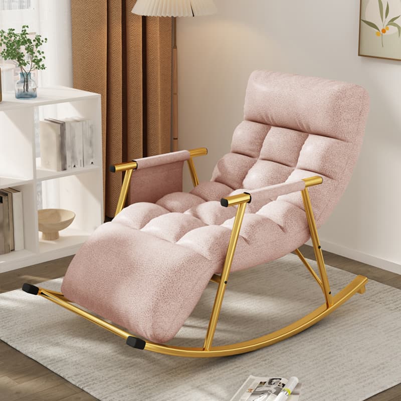 Chic Indoor Modern Rocking Chair - Upholstered, with Tuft and Track Arms, Seats One - image 9