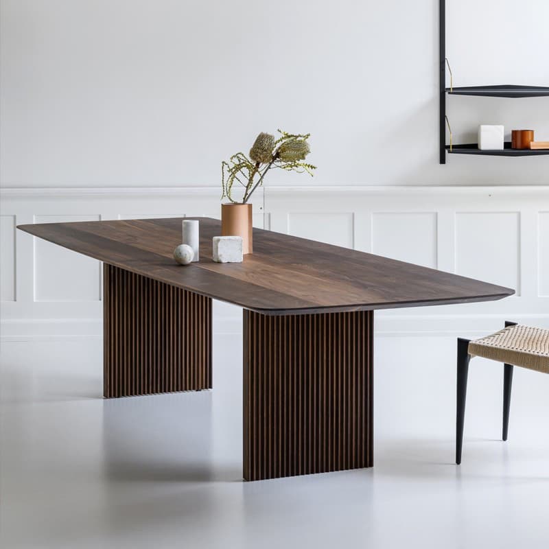Modern Farmhouse Rectangle Wood Double Pedestal Kitchen & Dining Table - image 3
