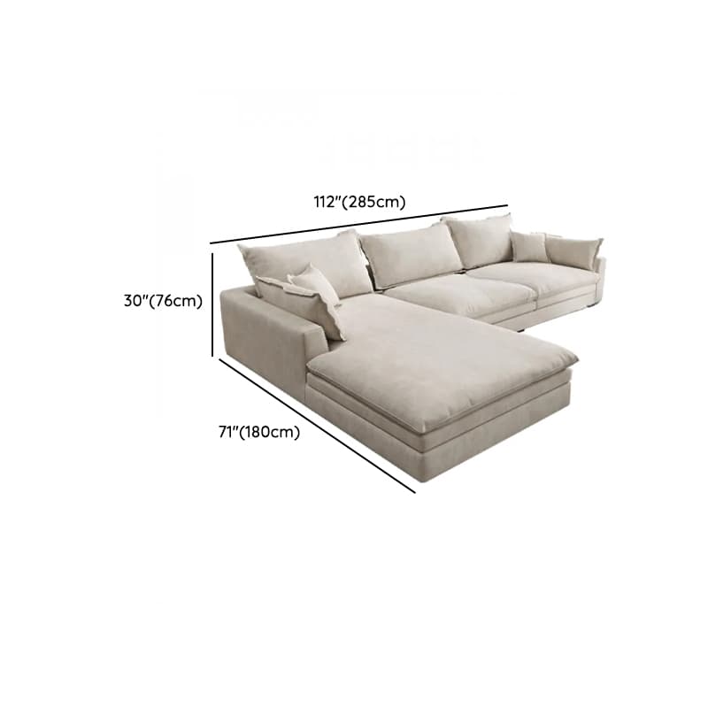 Chalk Flannel Upholstered Sofa Couch with Arm in a Modern Style - image 19