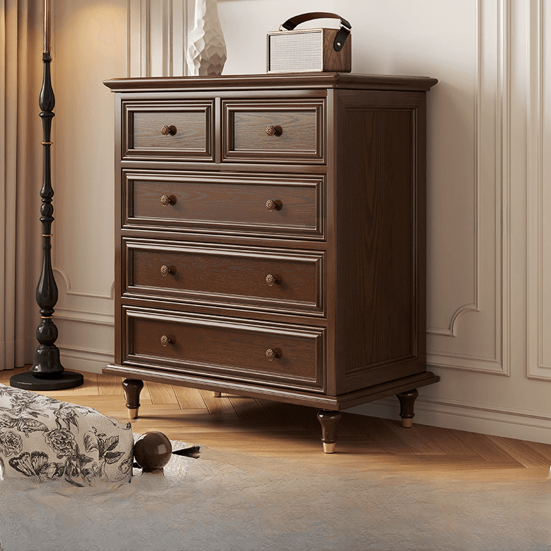 Simplistic Natural Wood Double Dresser with 8 Drawers/10 Drawers/5 Drawers in Horizontal/Vertical Orientation
