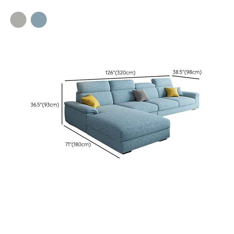 5-Seater Modish Left L-Shape Sofa Chaise with Natural Wood Frame - image 19