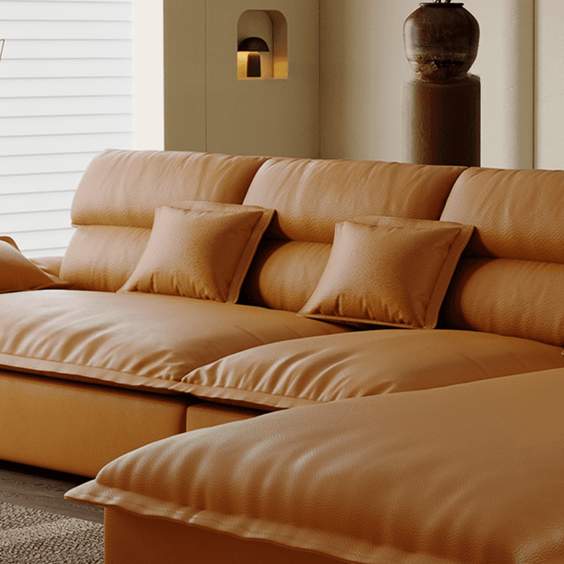 Modern Simple Style Midnight Black/Sepia/Chalk L-Shape Sofa Recliner Seats 5 - image 12