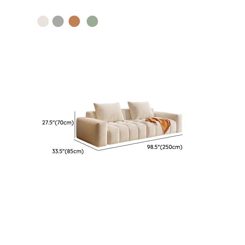 Contemporary Solid Color Tear Resistant Standard Sofa in Light Gray/Light Green/Ivory with Seating Capacity for 4/5 and 2 Pillows - image 12