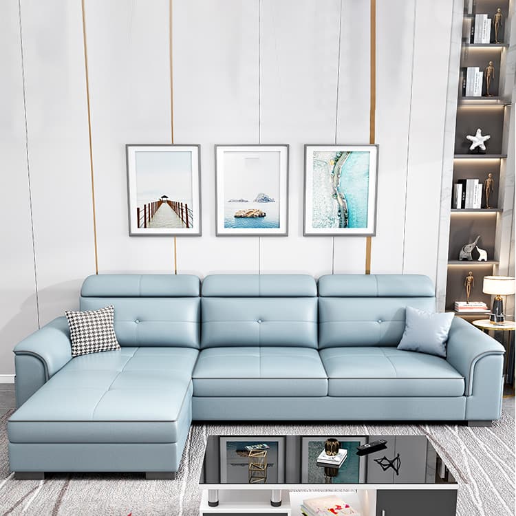 Elegant Tech Cloth Sectional Sofa in L-Shape Design with Cozy Seat Cushions - image 13