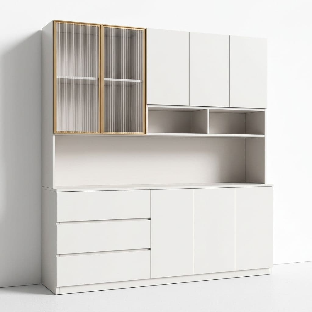 Trendy Sideboard with 3 Drawers, Cupboard, Wide/Standard/Narrow Sizes, 2/1 Shelves, Cabinets, and Glass-panel Door - image 19