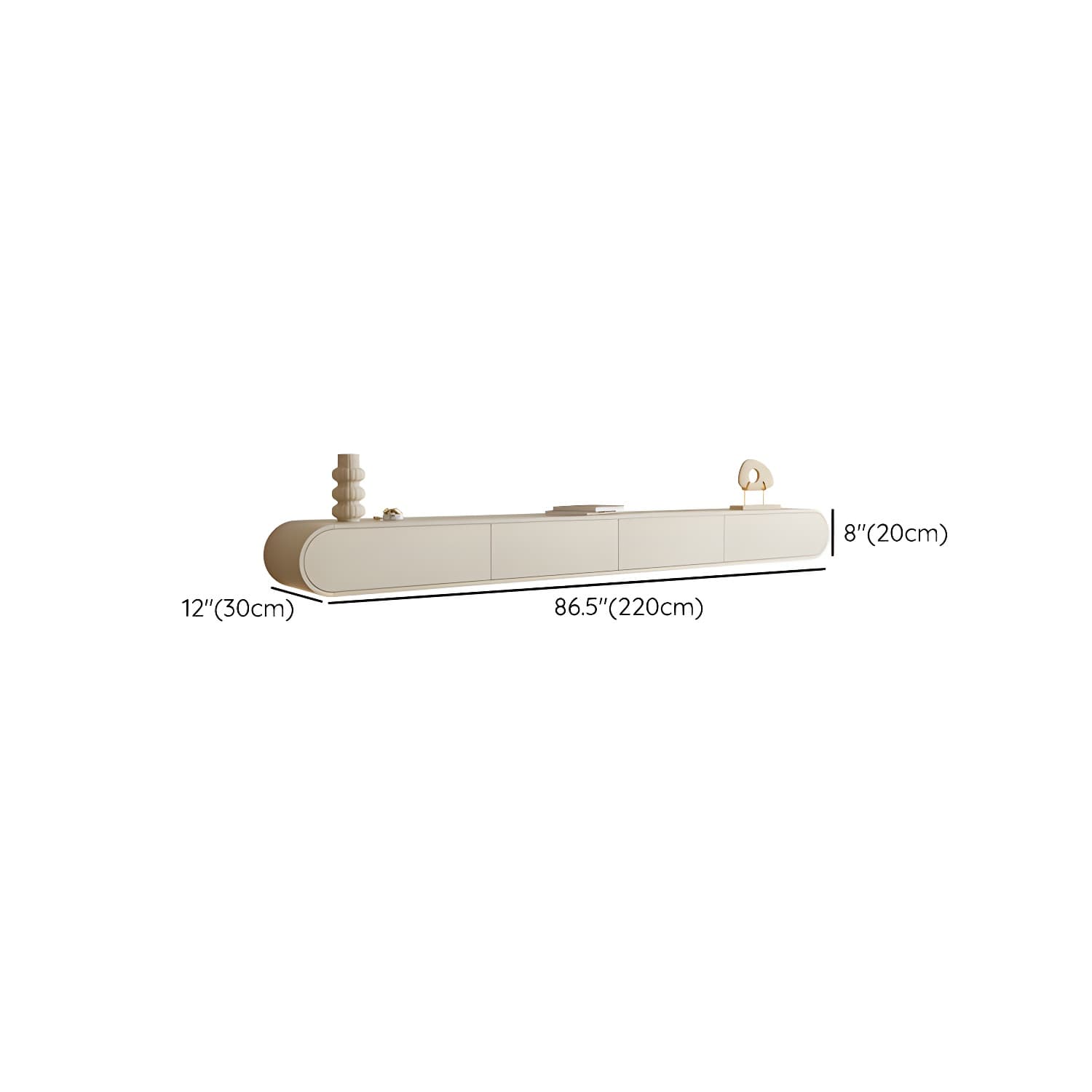 Contemporary TV Media Console Floating TV Stand Console with Drawers - image 14