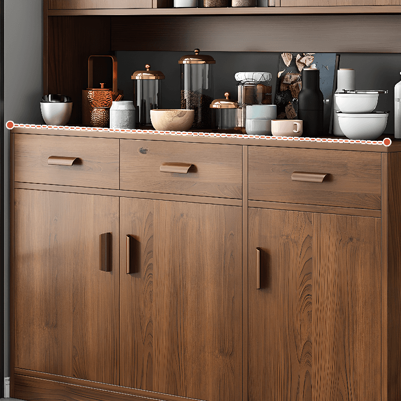 Trendy Narrow Kitchen Cabinet Base with Multiple Drawers and Doors, 2/3 Interior Shelves, Compartment Storage, and Lumber Countertop - image 16