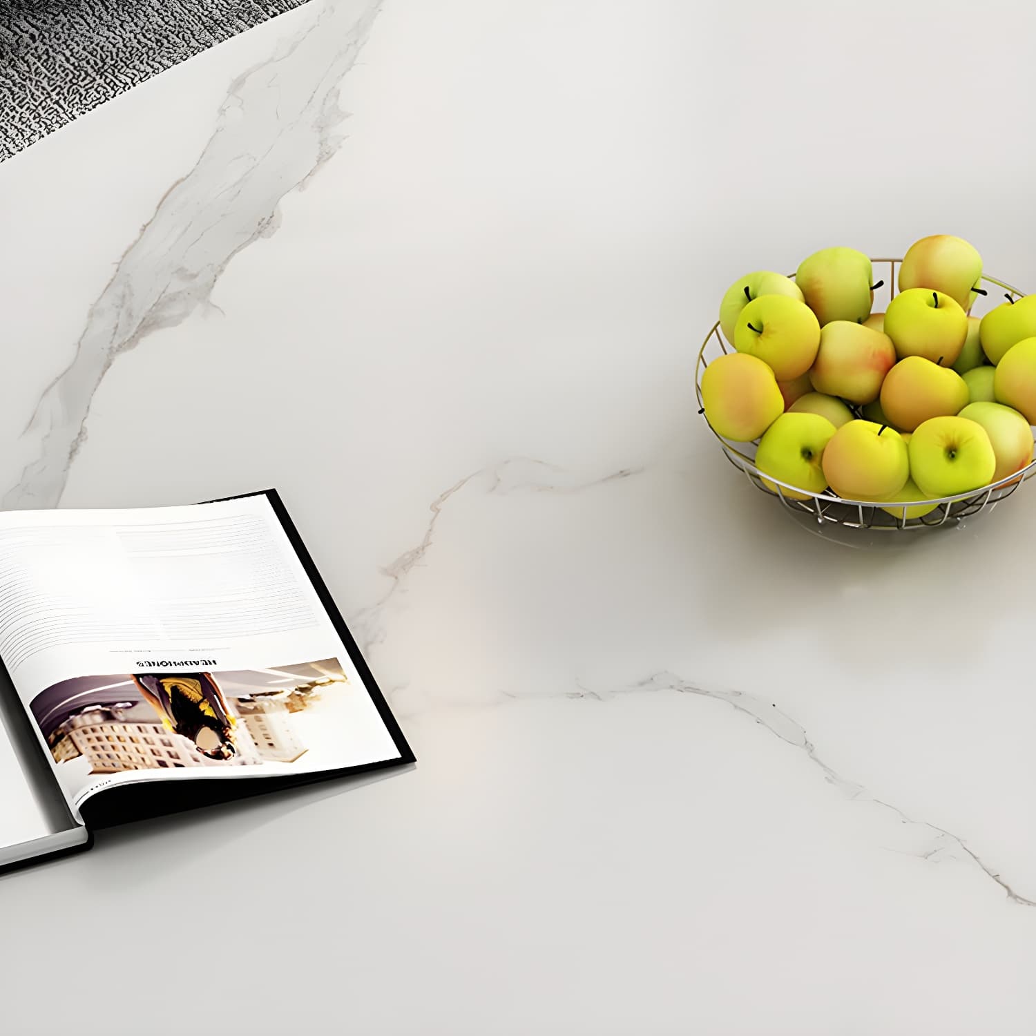 Oval Stone Modern Coffee Table with Double Pedestal Metal Base - image 6