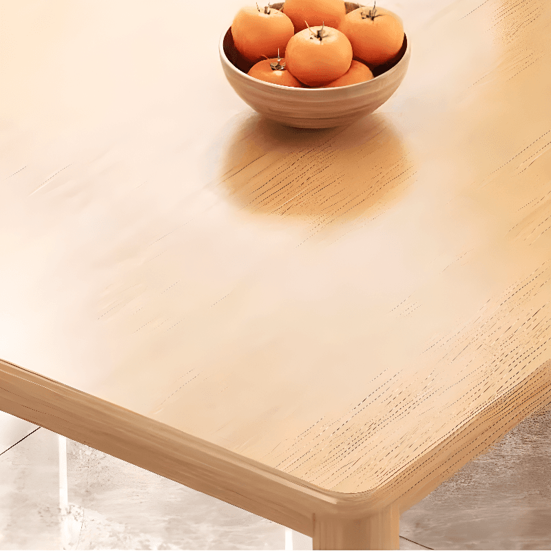 Rectangular Recycled Wood Dining Table Set with 4 Legs, Fixed Table, Padded Chair, Back Seat, 5-piece - image 9