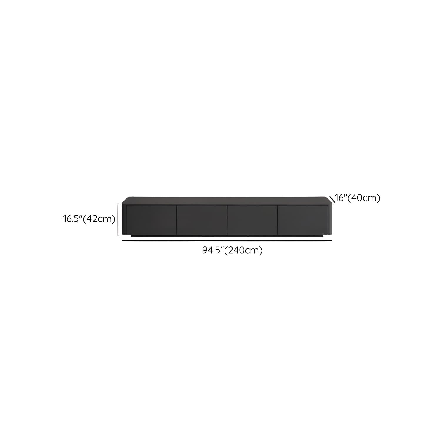 Modern Black TV Console Engineered Wood Cable Management Media Console - image 16