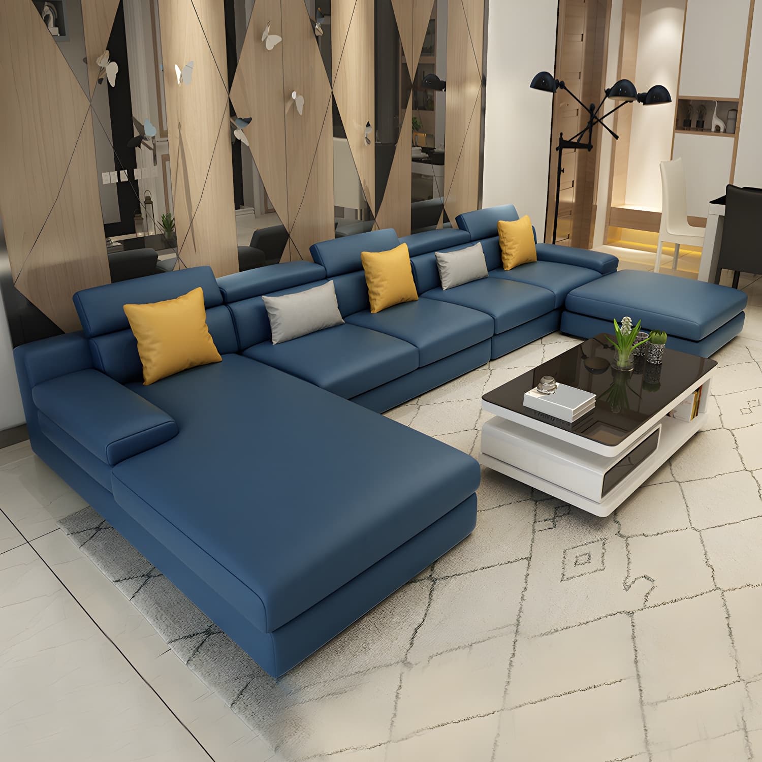 Modern L-Shape Sofa Chaise in Large Size with Cushion Back and Sponge Seat Fill - image 11