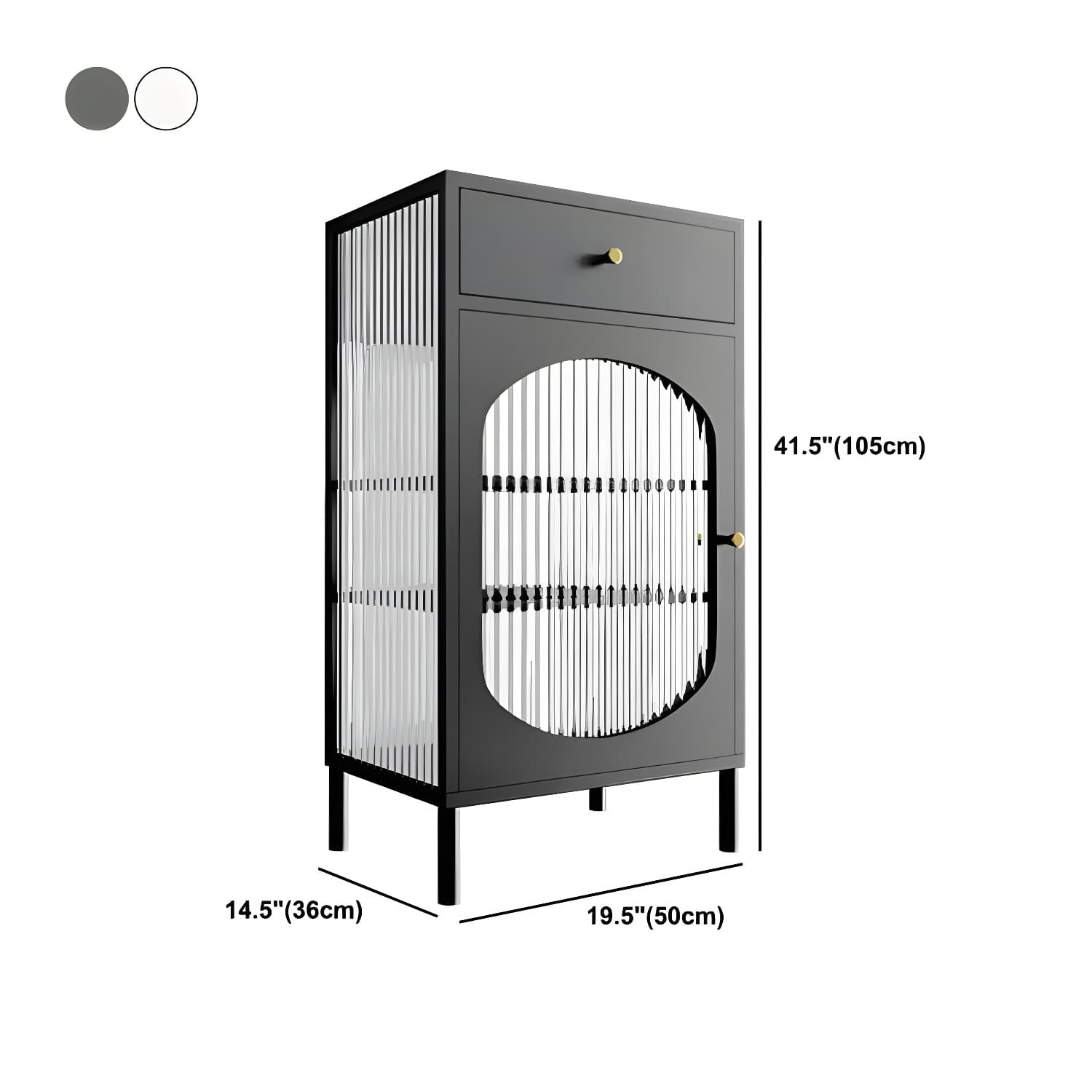 Modern Indoor Dining Server with Glass Doors Polished Finish Metal Sideboard - image 16