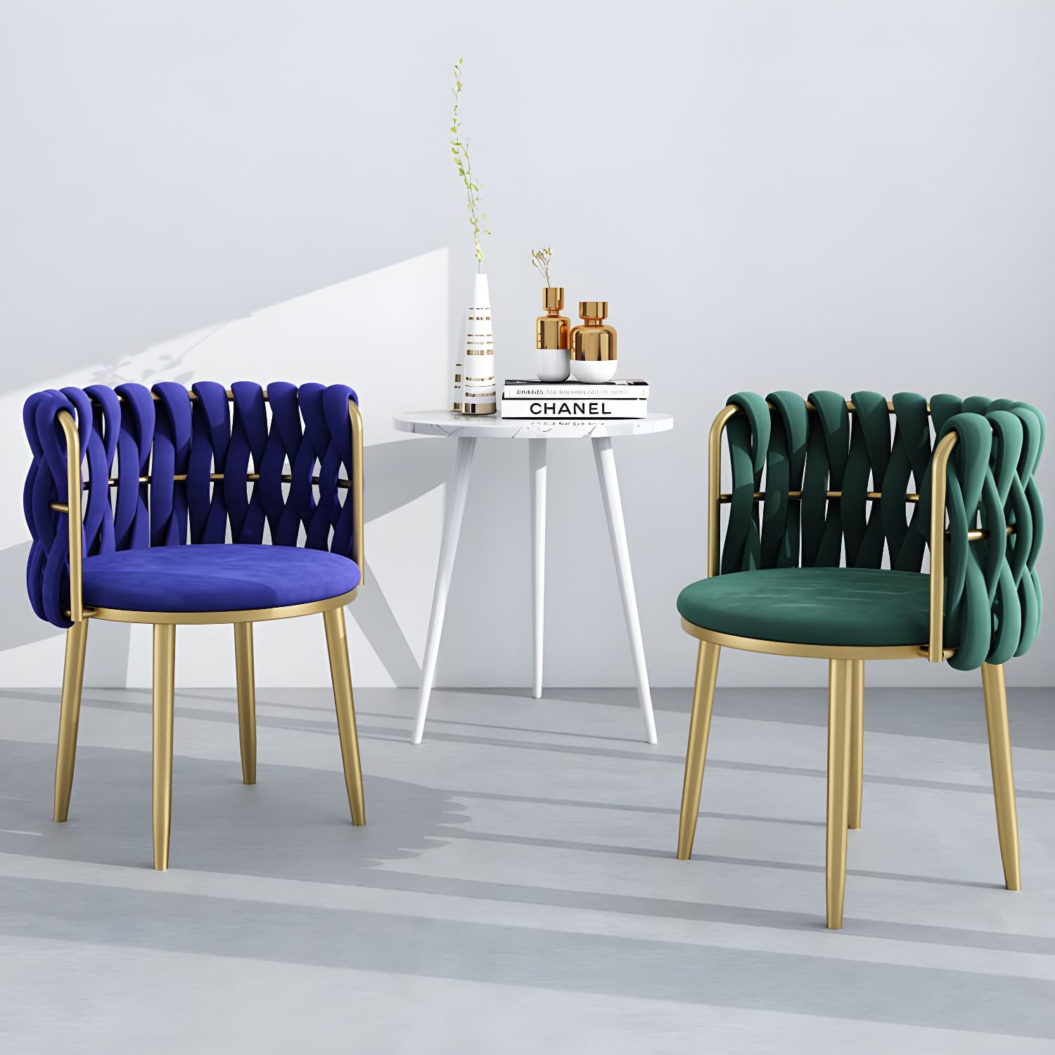 Nordic Metal Dining Room Chairs Velvet Armless Dining Chairs for Restaurant - image 9