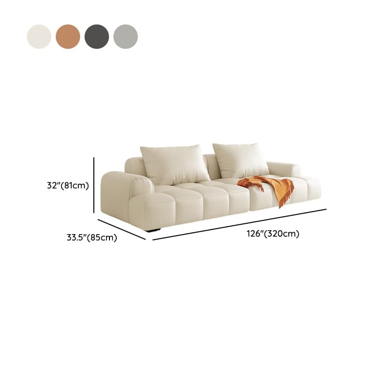 Modern Solid Color Tear Resistant Sofa Couch in Grey/Olive Green/Ivory, Seats 5 with 2 Pillows - image 19