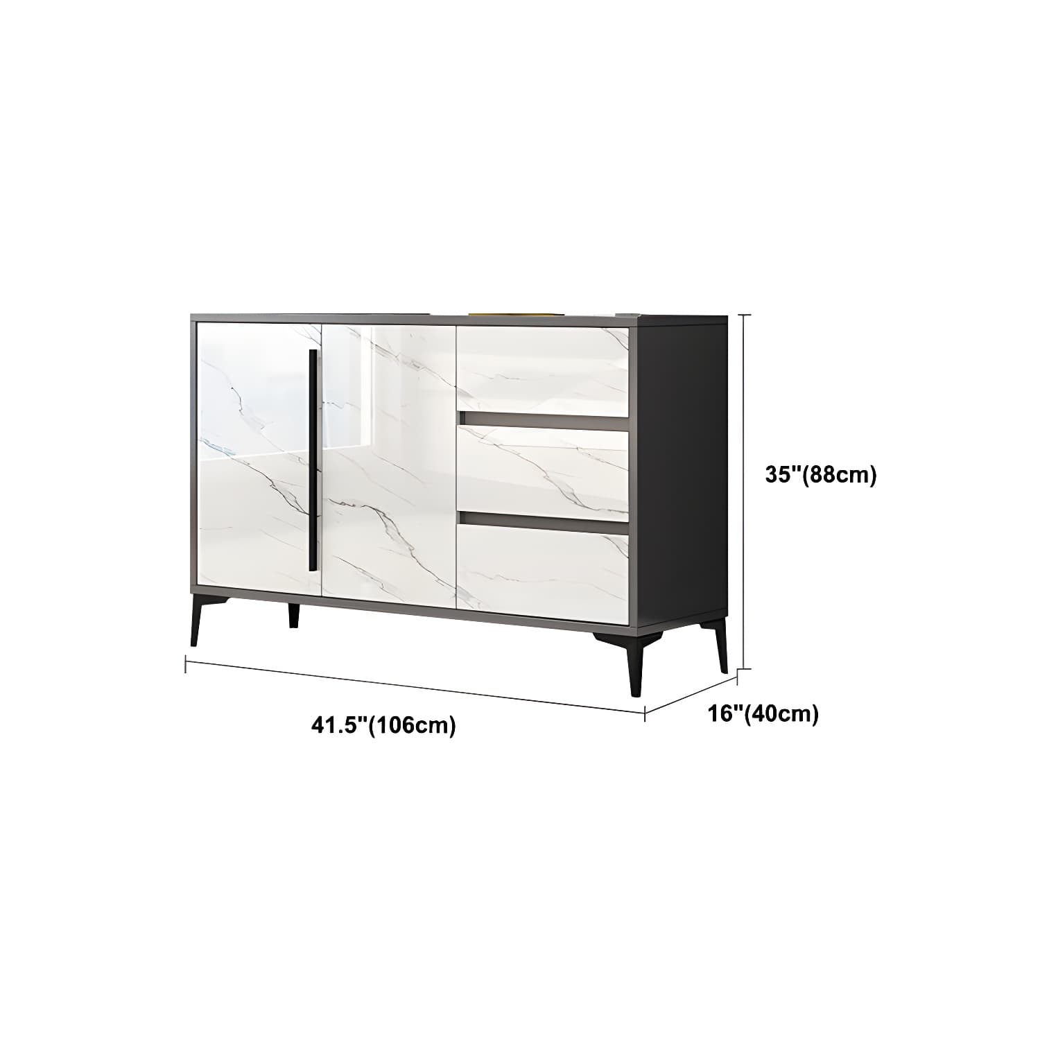 Engineered Wood Buffet Server with Drawers Modern Sideboard Table - image 16