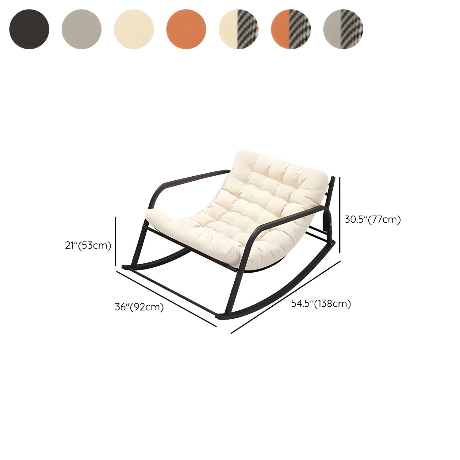 Modern Metal Rocking Chair with Sleek Black Legs - Stylish and Comfortable for Indoor Use - image 16