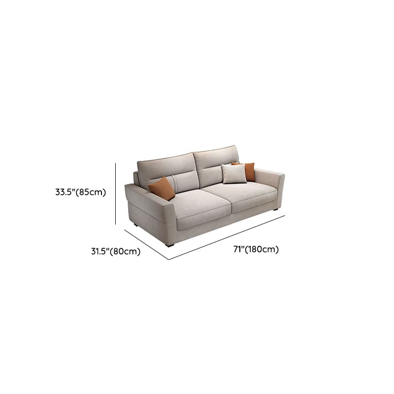 Standard Sofa/Single Sofa with Loose Back, Flannel Upholstery in Light Gray, Arm Included, 4/3 Pillows - image 13