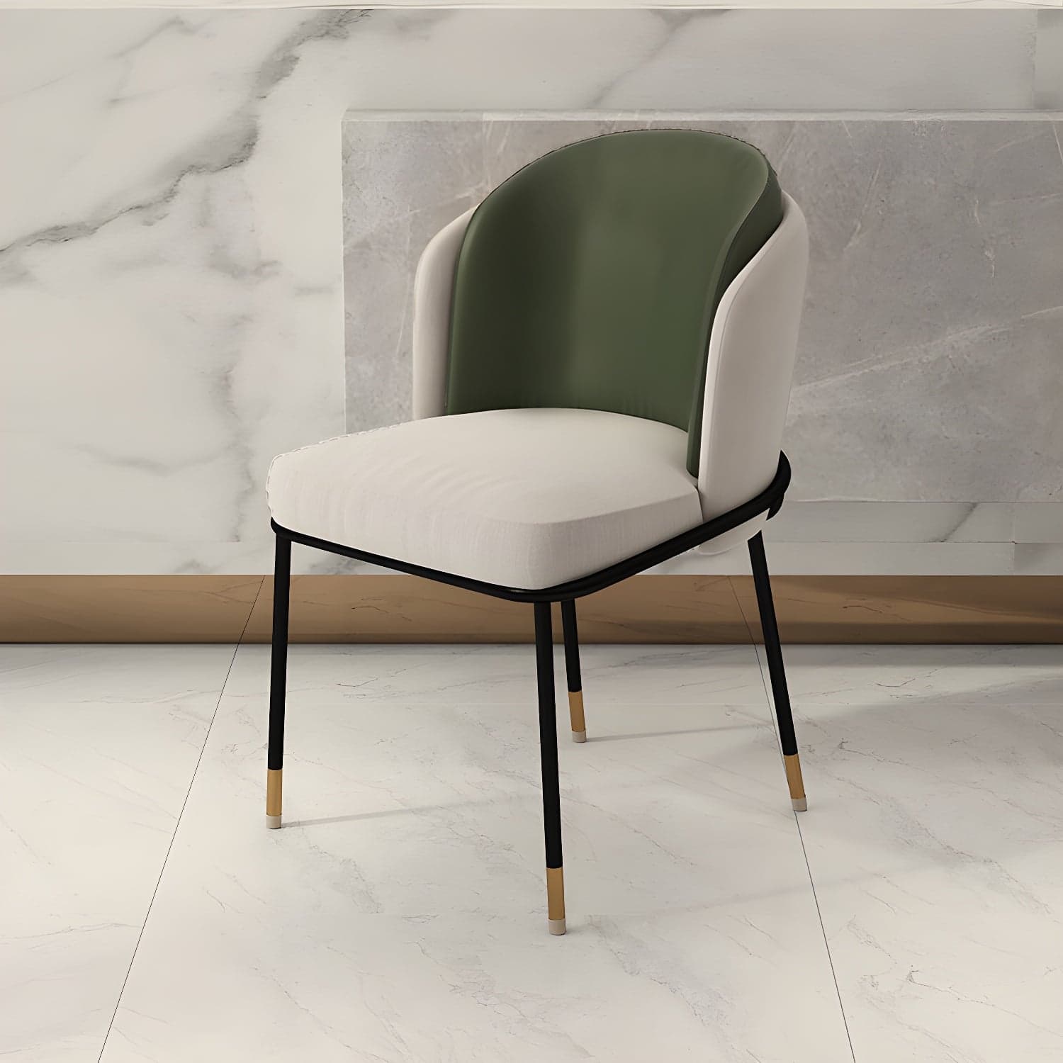 Upholstered Side Chair Modern Style Open Back Armless Chair for Dining Room - image 3