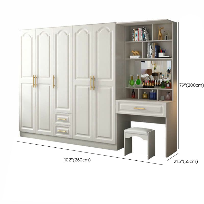 Contemporary Wood Chalk Wardrobe Closet with Interior Shelves&Clothing Rack&3-Drawer/6 Drawers/5-Drawer - image 33