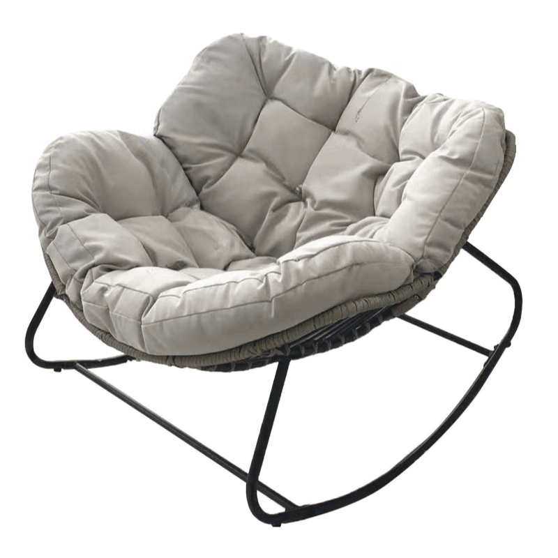 Midnight Black/Chalk/Cocoa Ergonomic Rocking Chair Couch with Rear Back, Stationary - image 19