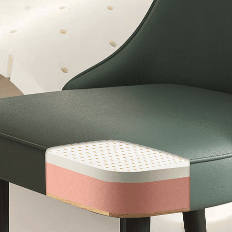 Contemporary Restaurant Armless Chair with Solid Back Panel, Upholstered Metal Legs - image 12