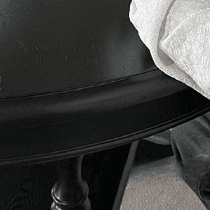 Minimalist Dark Wood Dining Table Set with Wood Slab, 4 Legs, Padded Chair, and Back - image 6