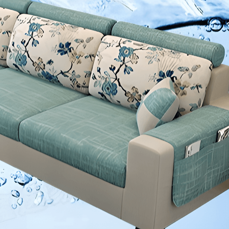 L-Shape Corner Sectional in Lavender/Olive Green/Beige with Left Hand Facing/Right Orientation - image 17