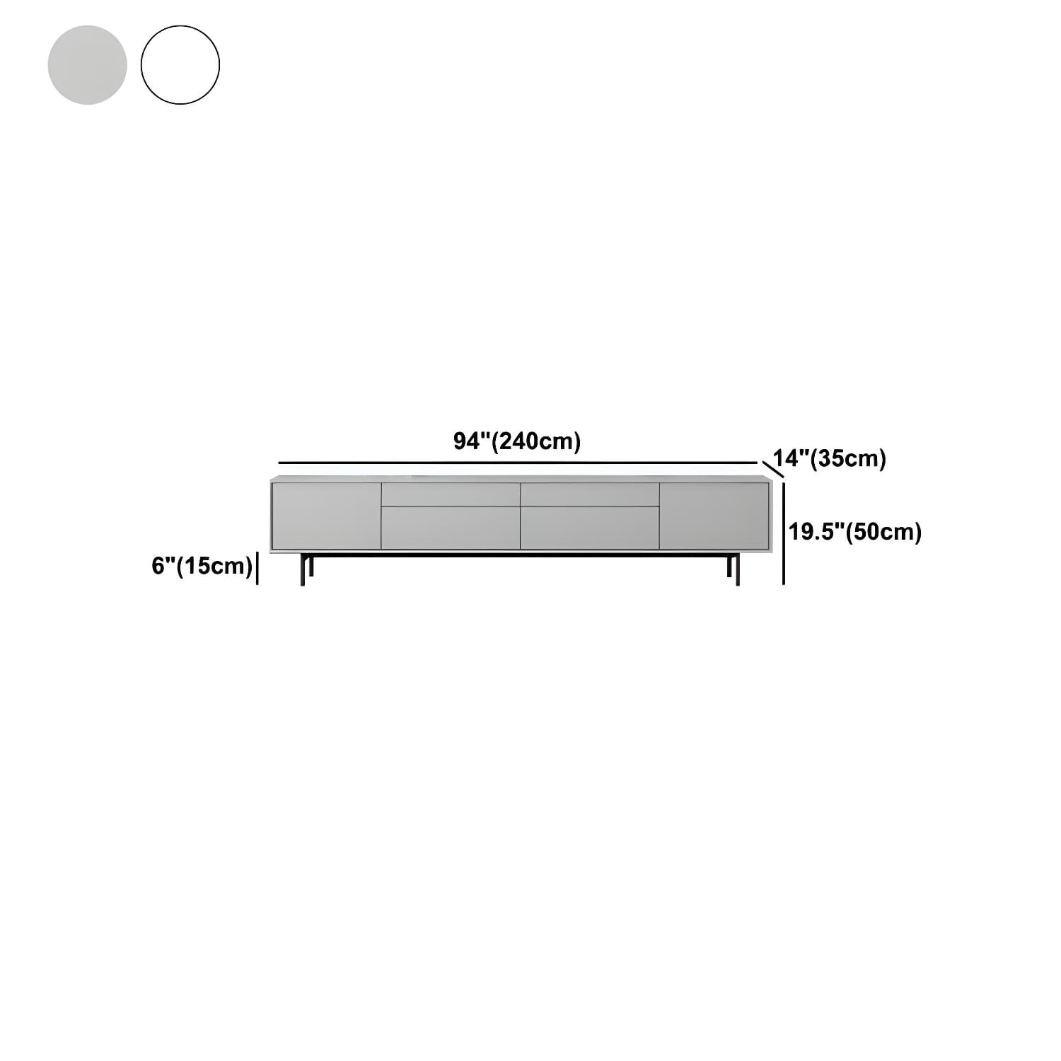 Industrial Enclosed Storage TV Stand Wooden Rectangle TV Cabinet with Splayed Legs - image 19