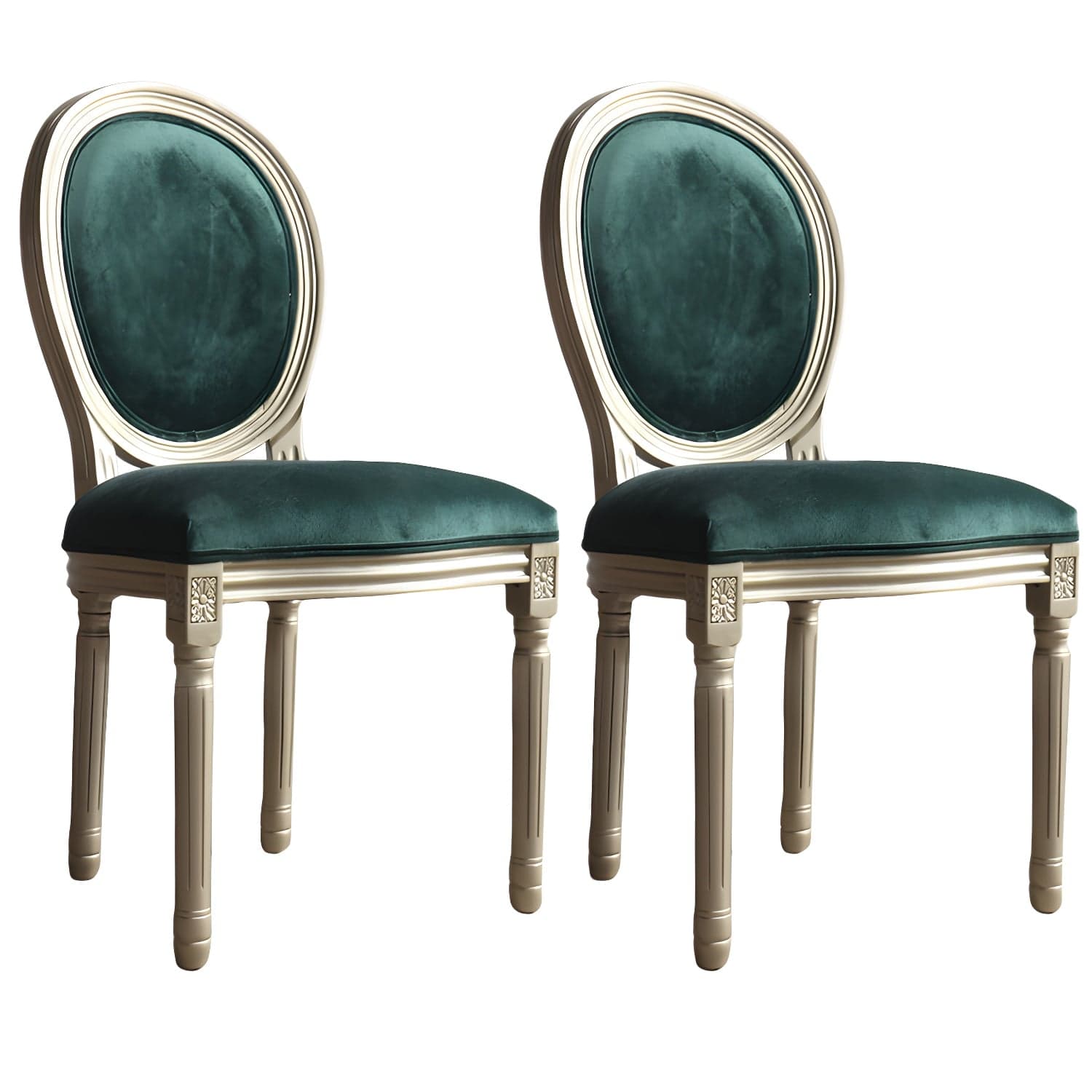 Traditional Velvet Dining Chair 38''H King Louis Back Side Chair with 4 Legs for Restaurant - image 4