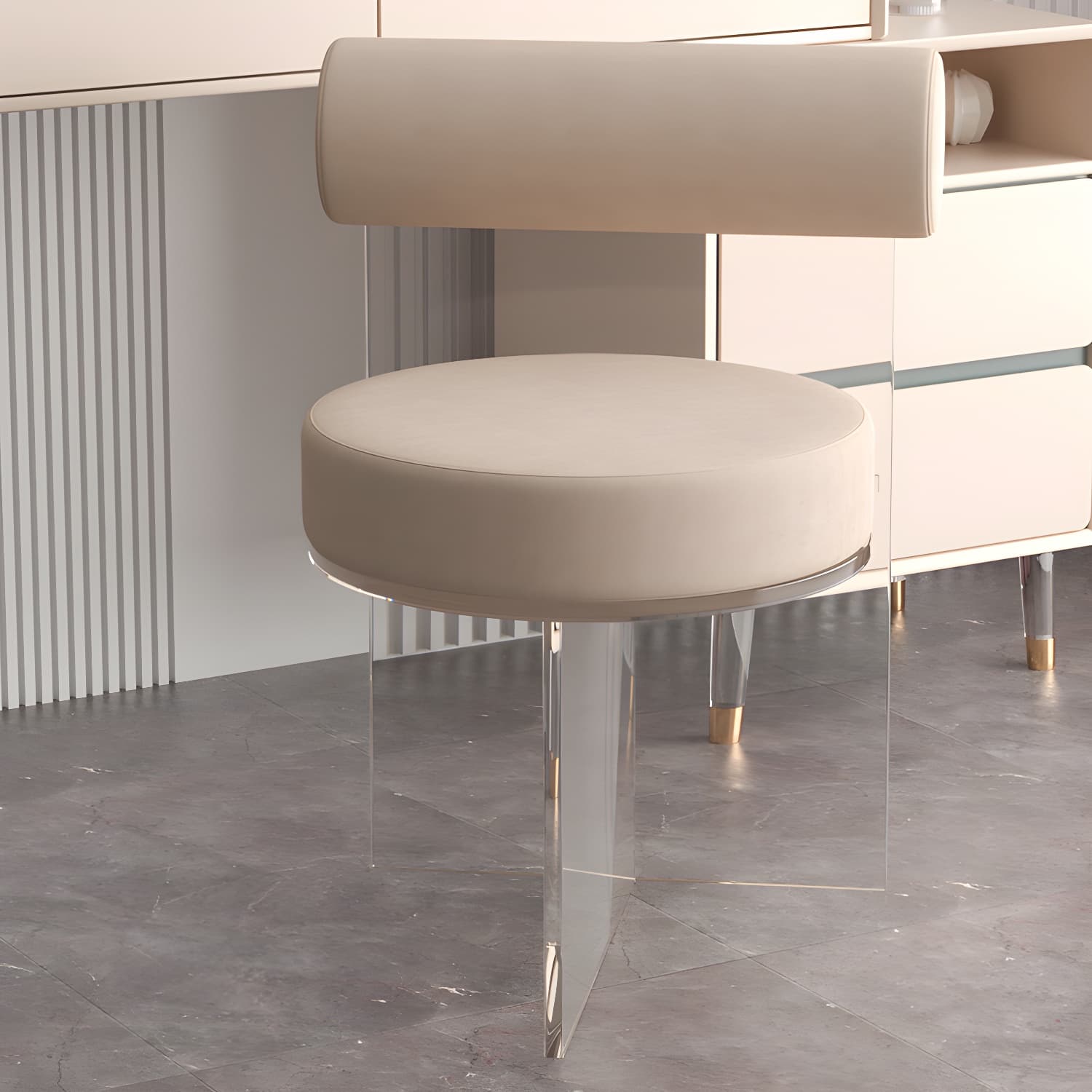 Modern Clear Leg Side Chair with Solid Back and Low Back Heights for Kitchen & Dining - image 19