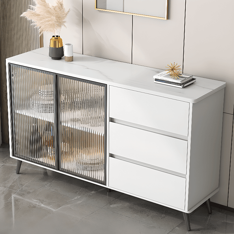 Sintered Stone Standard Ground Sideboard with Glass Doors, 3 Drawers & 1 Shelf - image 18