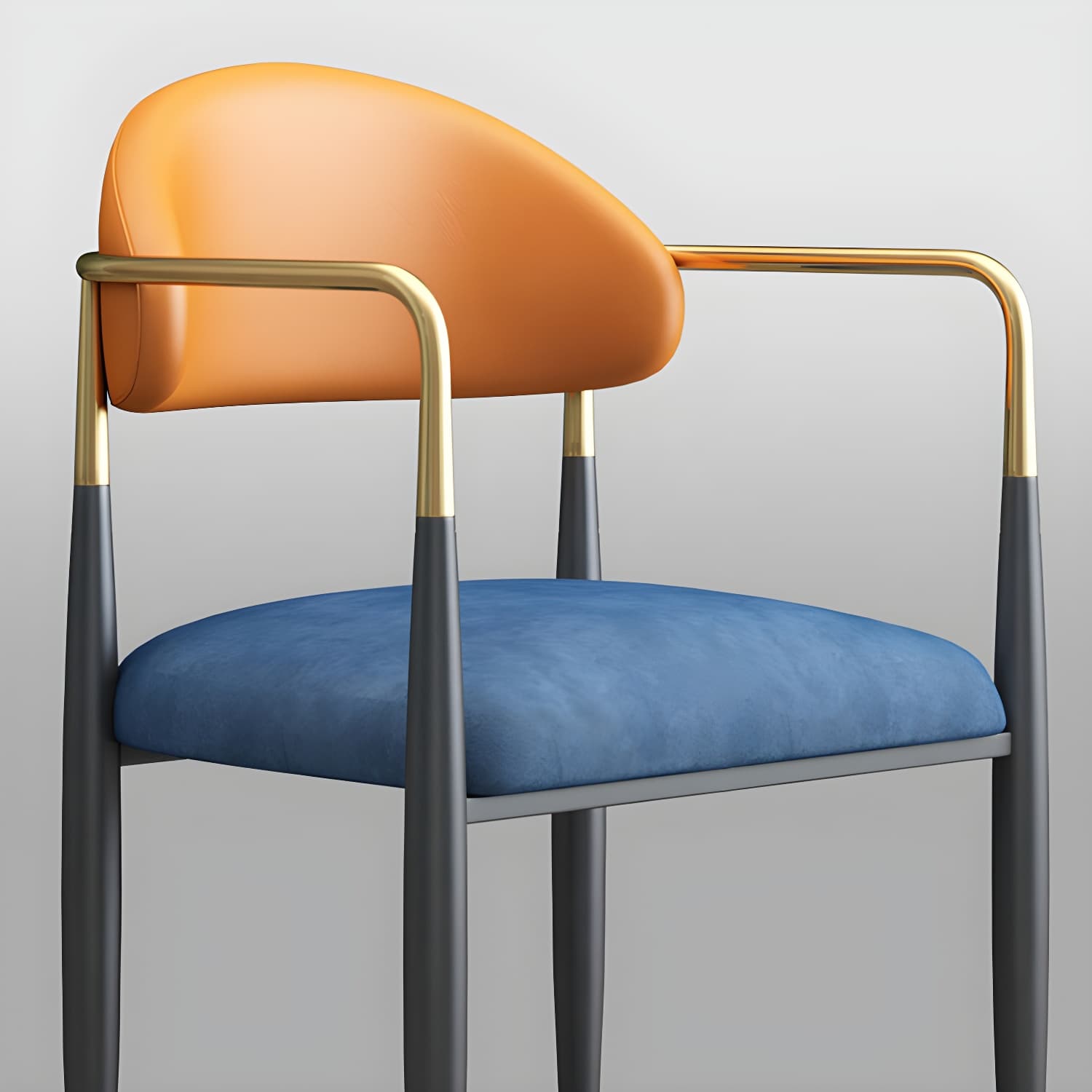 Modern Style Arm Chair Open Back Dining Chair with Metal Legs - image 13