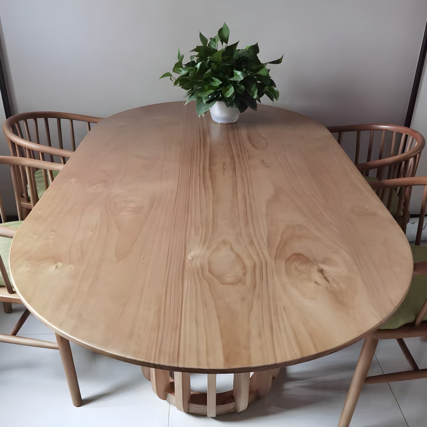 Solid Wood Dining Table Simplicity Pedestal Table for Dining Room - image 9
