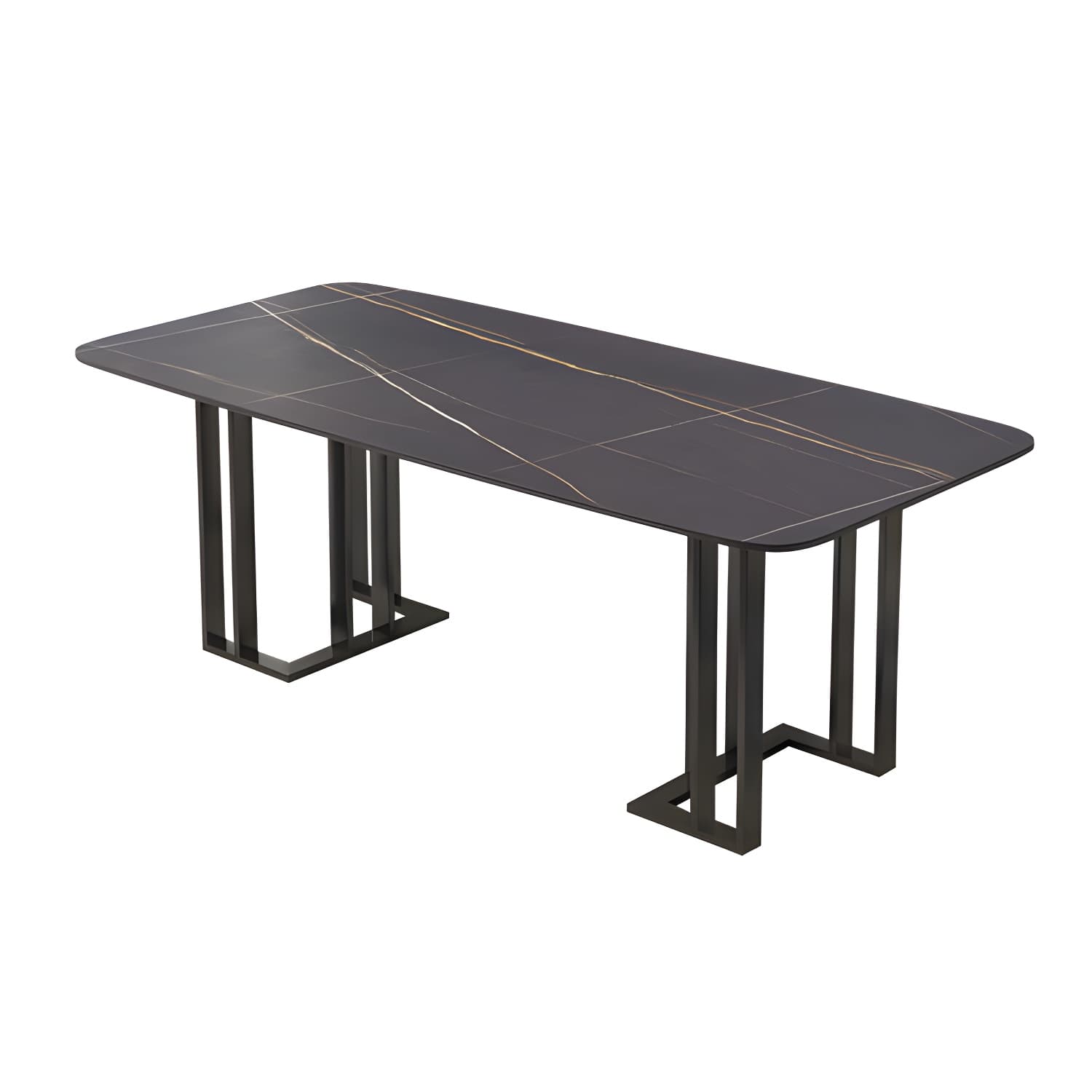 Traditional Luxury Dining Table White and Black Marble Rectangle Dining Table for Home - image 5