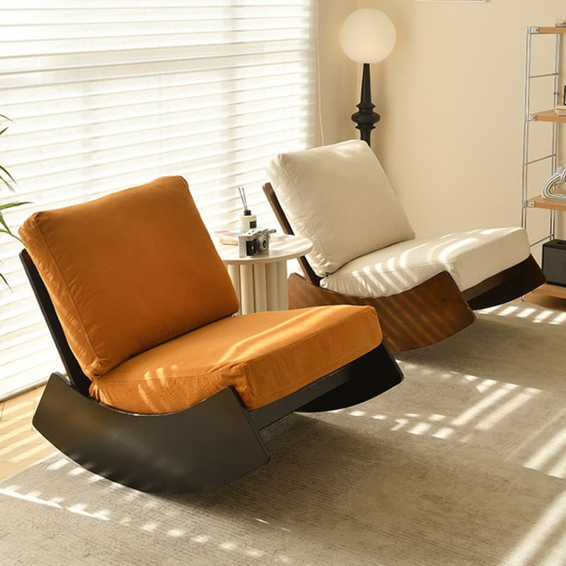Dove Grey/Amber Color Modish Rocking Seat Upholstered and Scratch-proof Stationary with Spindle Back and Rear - image 6