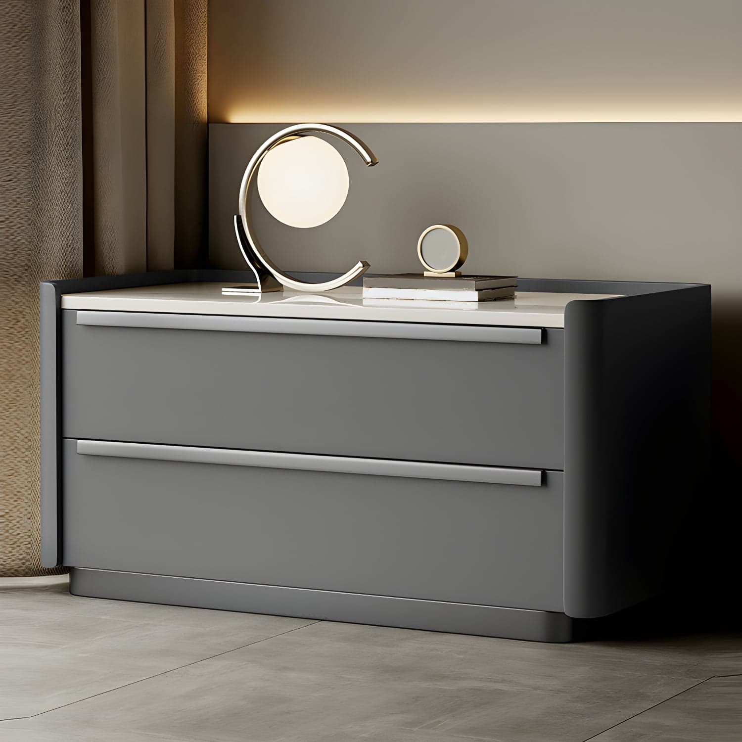 Modern Wood Nightstand with Drawer Storage, Light Wood Tone & Small Size - image 4