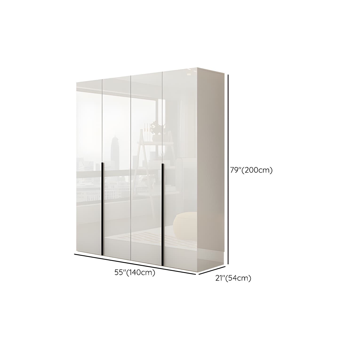 Hinged Wardrobe Armoire with Shelves White Wardrobe Closet for Home - image 12