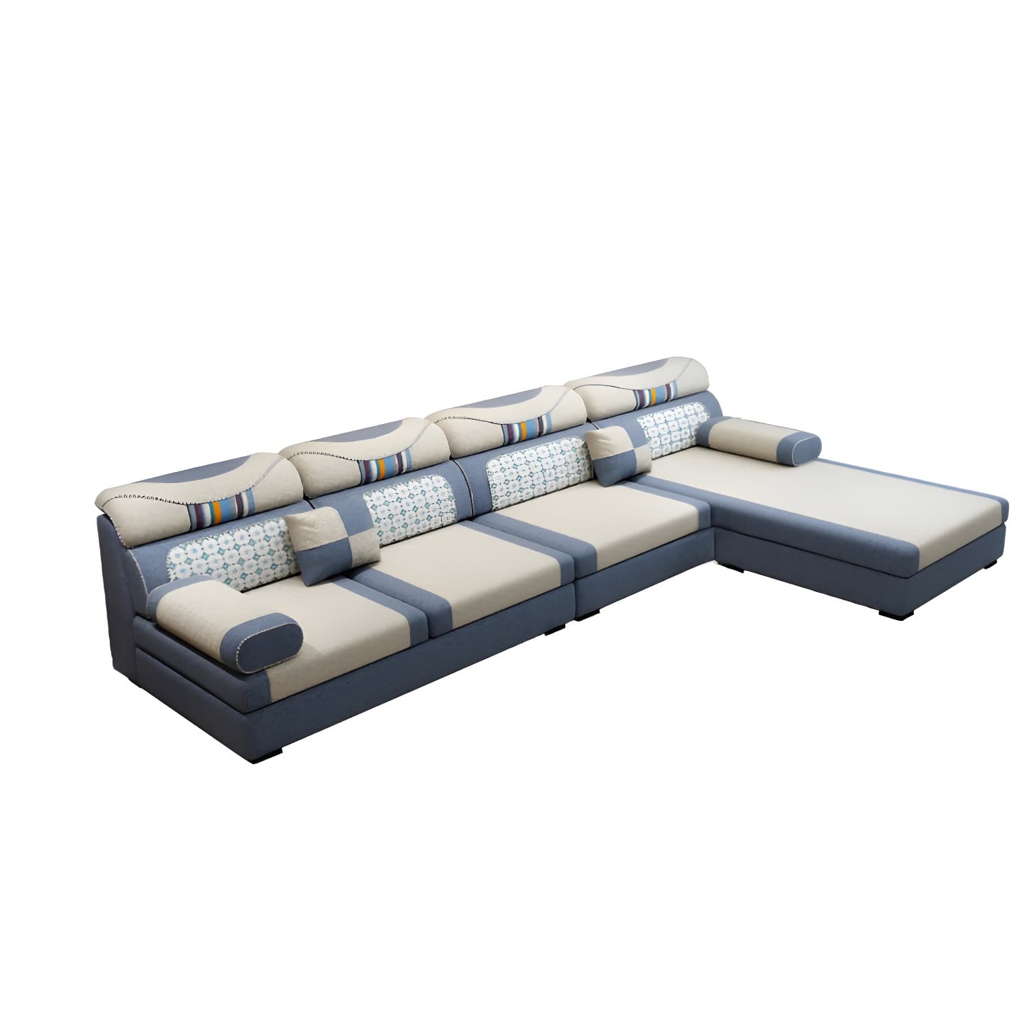 Large L-Shape Sponge-Filled Black Wood Pillow Top Arm Sofa Chaise with Partial Assembly - image 16