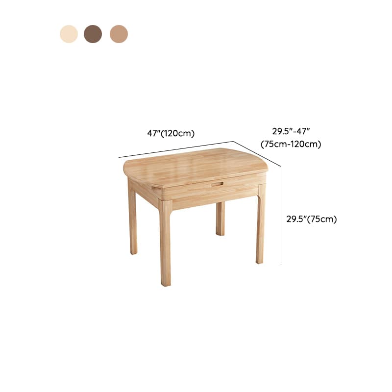 Dining Table Set in Minimalist Style with Tan/Unfinished Rubberwood Top, 4 Legs, and Back - image 10