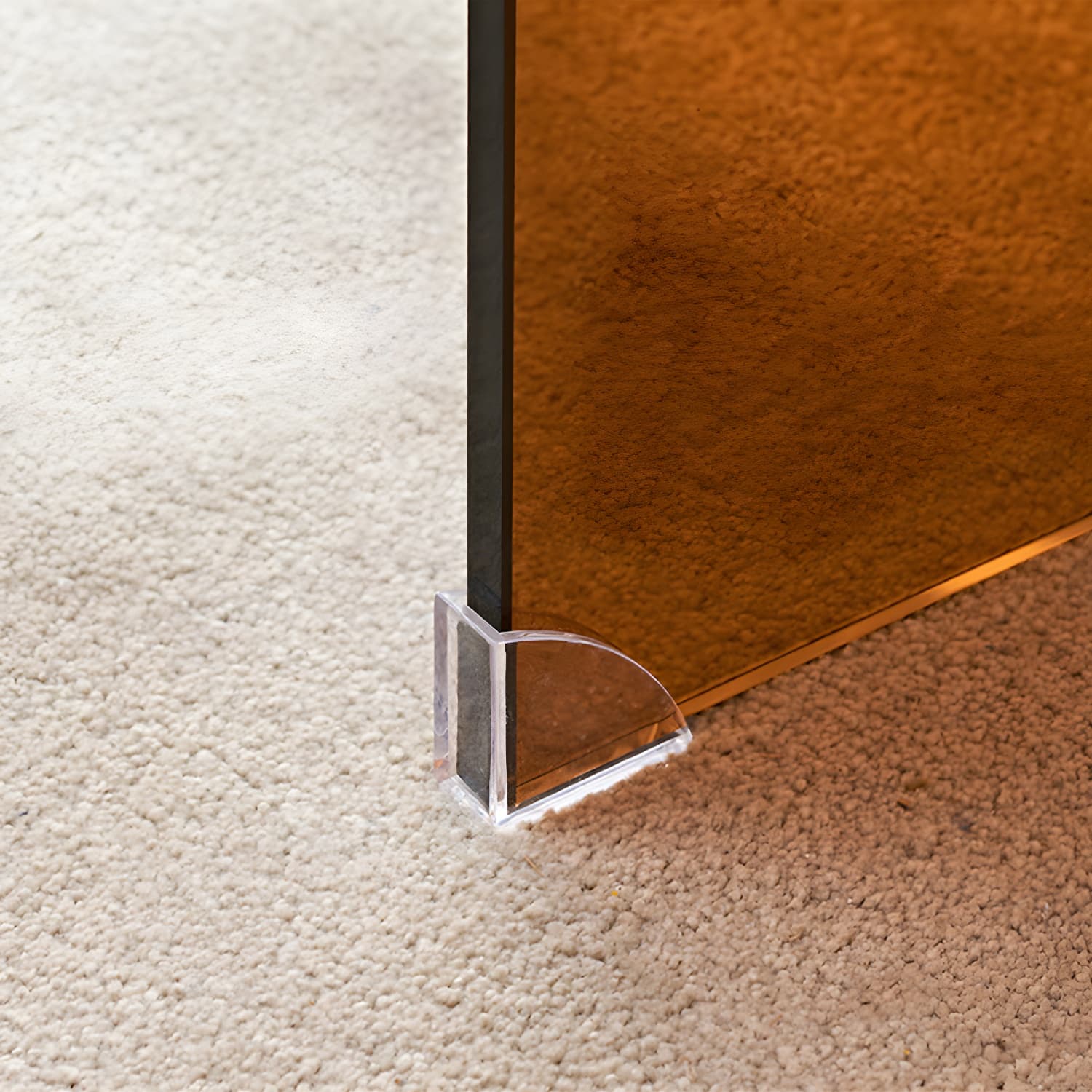 Brown Glass Sled Coffee Table Modern Rectangular 1 Single Cocktail Table - image 6