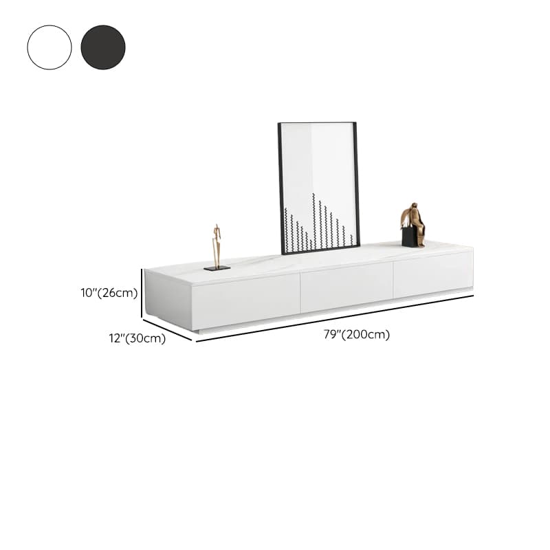 Trendy TV Stand with Storage, 2 Drawers & 2 Cabinets, White/Black - image 17