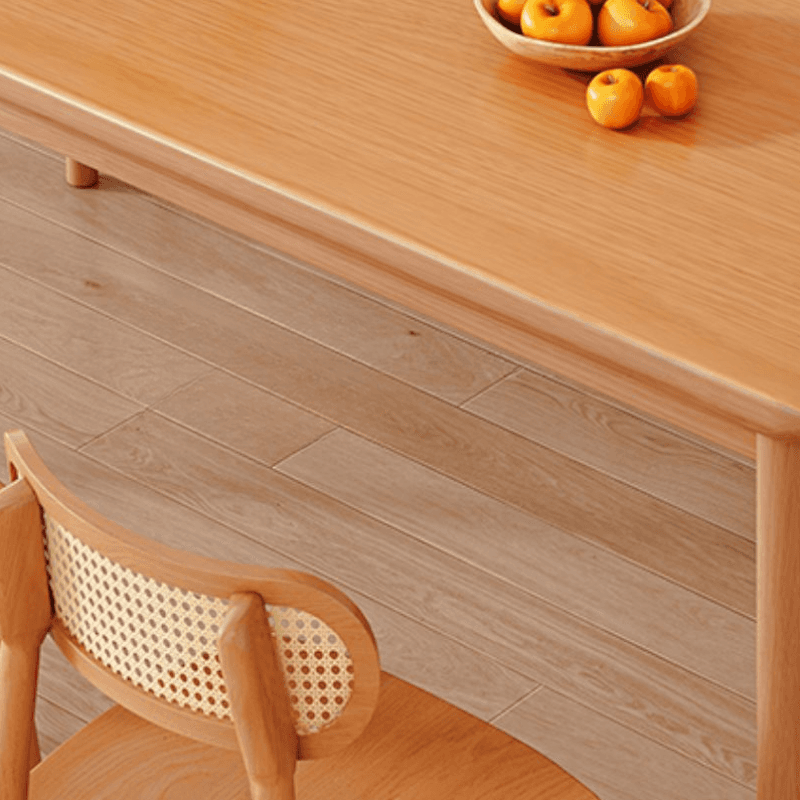 Trendy Rectangular Rubberwood Dining Table Set with Four Legs, 5 Piece Set, Unfinished Color - image 5