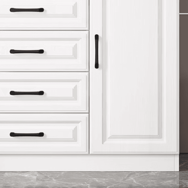 Modern Standalone Timber Utility Cabinet with Storage Drawer and Pull Bars in White - image 6
