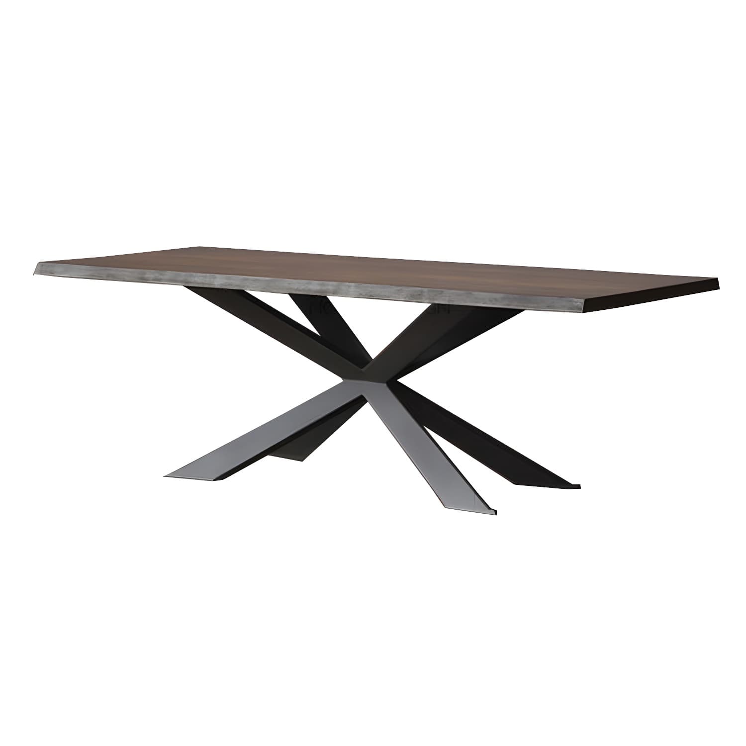 Rectangle Industrial Dining Table Solid Wood Fixed Table for Restaurant
