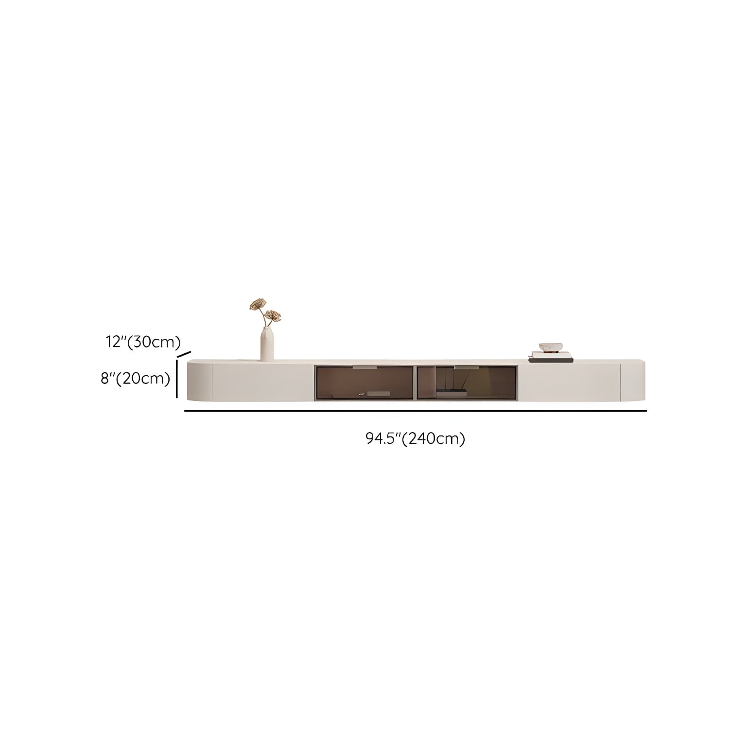 Contemporary Media Console Wall-mounted TV Stand Console with Drawers - image 20