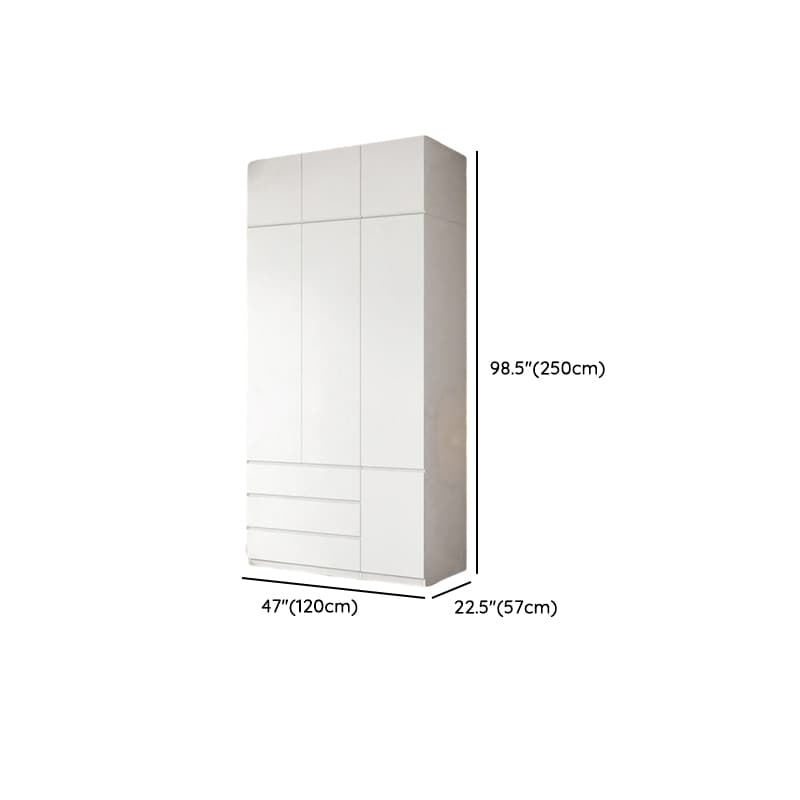 White Contemporary Alloy Cabinet Armoire with 3/6/9 Drawers, Flexible Shelf, and Hanging Rod - image 11