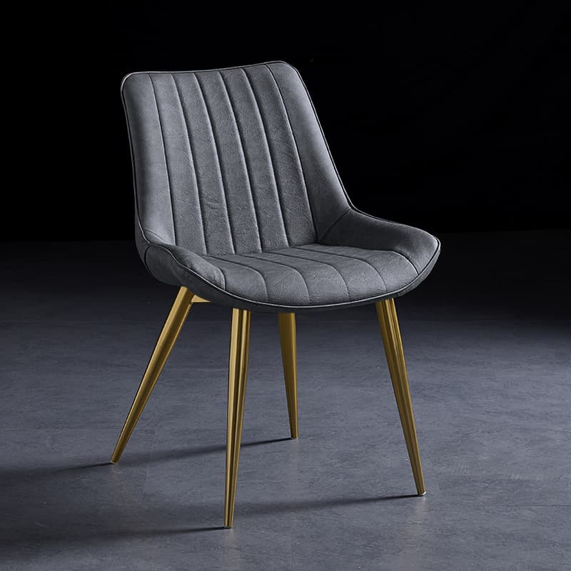 Outlined Faux Leather Upholstered Reliable Side Chair with Metal 4 Legs for Restaurant - image 22