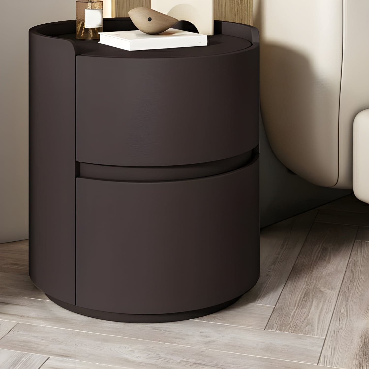 Small Under 21'' Manufactured Wood No-Light Modern Drawer Storage Nightstand in Natural Finish - image 3